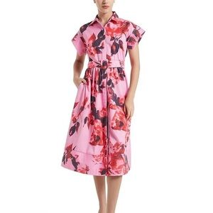 Floral Pink Dress with belt